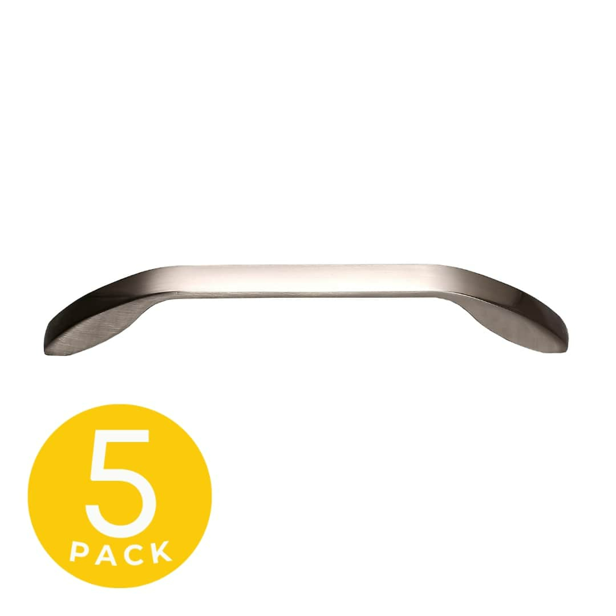 Sapphire Gamma Series Modern Cabinet Handle/Pull — 6 1/4in. Center-to-Center, Satin Nickel, 5-Pack, Model# SP-3191-160-SN-5